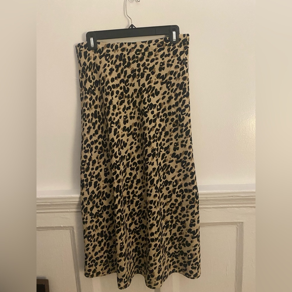 Halogen leopard print midi skirt. Size S